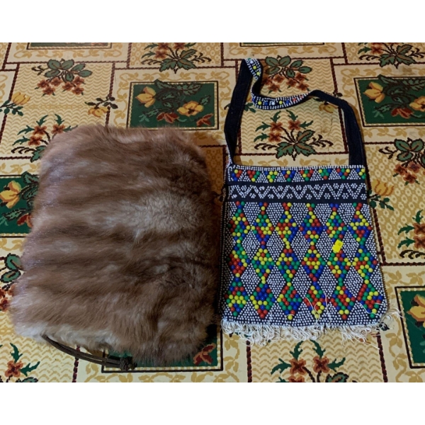 Vintage Fur Muffler & Purse 