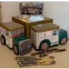Image 1 : Miscellaneous Home - Godinger Silver Co. Plated? Knifes, Unique Coco Boxes, Bank Note Calendar