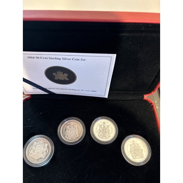 2004 50c Coat of Arms of Canada - Sterling Silver 4-Coin Set