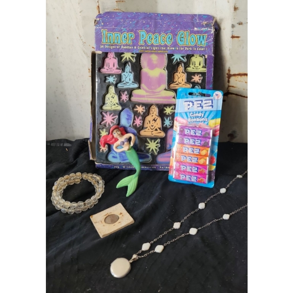 Junk Drawer Gems-Including Sterling Silver Locket on Freshwater Pearl Chain