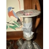 Image 8 : Pewter - Tray, Spoons, Candle Holders (Damage), Silver Colored Illegible Stamp Pot, TSG Ceramic Tray