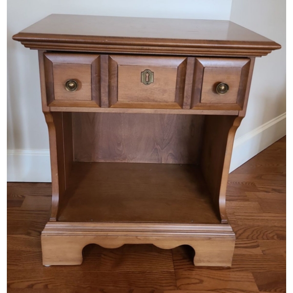 Wooden Side Table, Marked on Top, Vilas Canada - 21W, 14D, 24T 