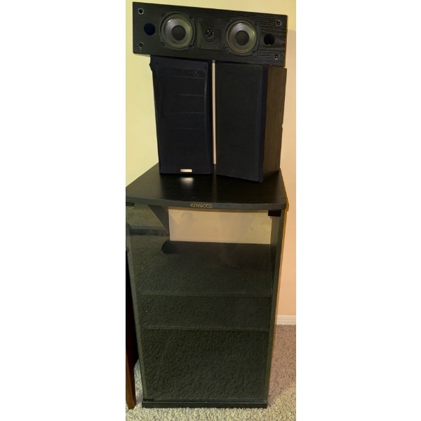 Kenwood Audio Cabinet w Kenwood Speakers Surround Sound 20x17x36"tall