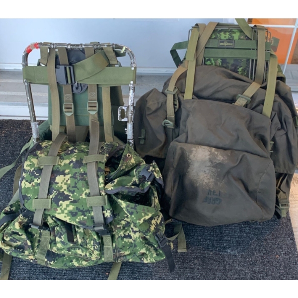 2 Military Outdoor Survivalist Back Packs 
