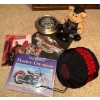 Image 1 : Bundle of Harley Davidson Collectibles-Book, Stuffy, Clock, Helmut(XL), CDs & More