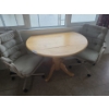 Wood Foldable Kitchen Table & 2 Chairs. 42 dia, 30 h