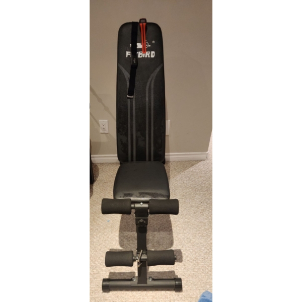 FlyBird Weight Bench with Polar FT4 Heart Rate Monitor Watch Set