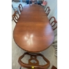 Image 2 : Walnut Diningroom Table w/ 6 Upholstered Chairs & 2 Leaf Extenders 64x41x30