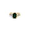 Image 1 : 18K Yellow Gold, 1.33ct Emerald and Diamond Ring 