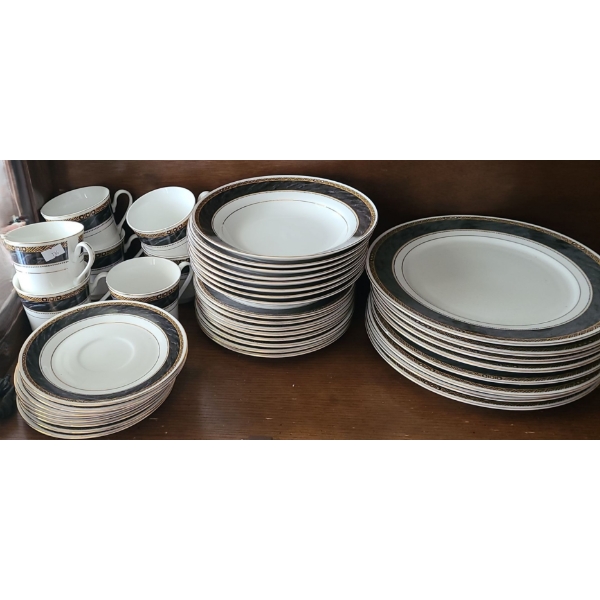 Dinnerware w/ Black and Gold Design