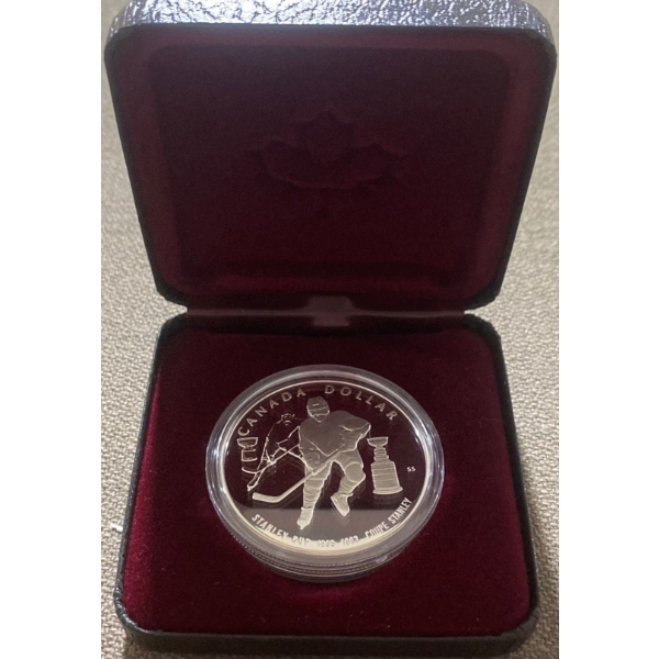 1993 Canada Stanley Cup 100th Anniversary Proof Silver Dollar 92.5% Silver 25.175 Grams