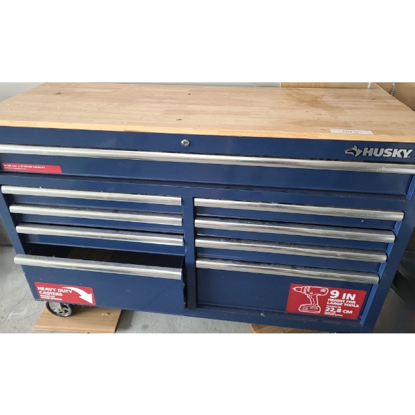 Husky Multi-Drawer Toolbox w/ Casters 52 w, 38 h, 18 d, Key Included