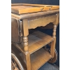 Image 6 : Wooden Tea Trolley w/ 2 Shelves, Top Tray (No Glass) 27 W, 18 D, 29 T (With Sides Folded)