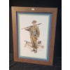 Image 1 : Soldier w/ Rifle, Artist: Volstad, 16 x 22 Print Framed Under Glass