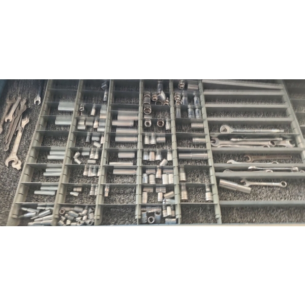 Contents of Drawers Including: Sockets, Wrenches, saws, Allen Keys, Small Plastic Toolbox and More!