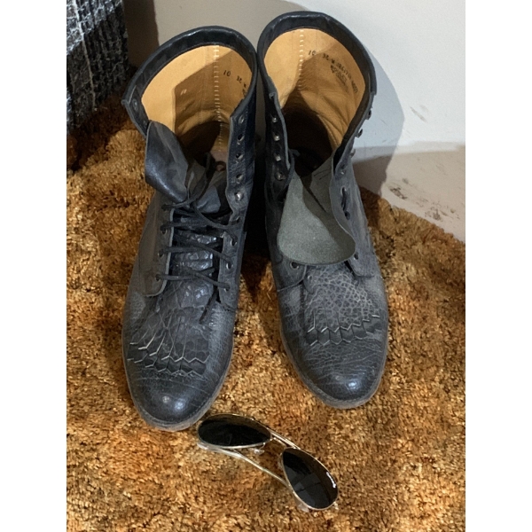 Roper Genuine Leather Lace Up Cowboy Boots