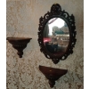 Image 1 : Lovely Hangable Wooden Shelves (4) and Mirrors (2), Plus a Wooden Stand (1) 