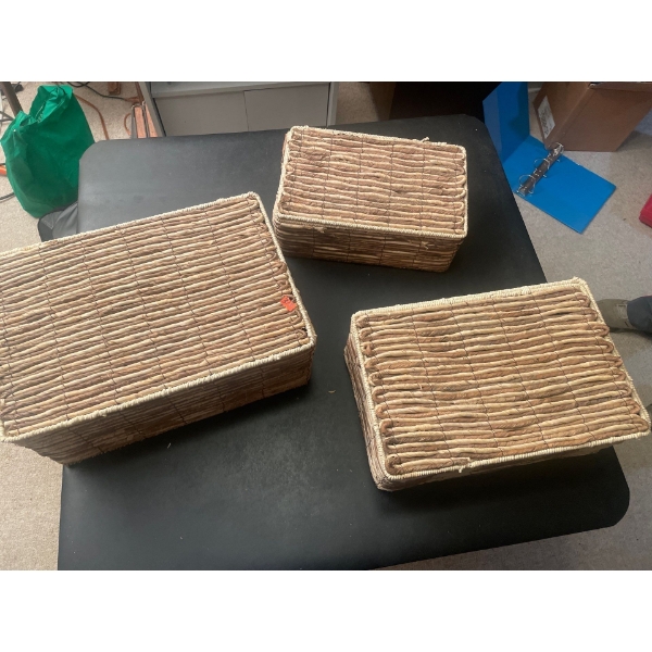 Nesting Wicker Storage Baskets