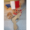 Image 3 : Hand Carved Elastic Shooting Gun w/ Target Practise Belt Buckles Desk Clock & More