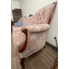 Image 2 : Art Nouveau Mahogany Couch With Carved Floral Accents 79 x 29 x 39H