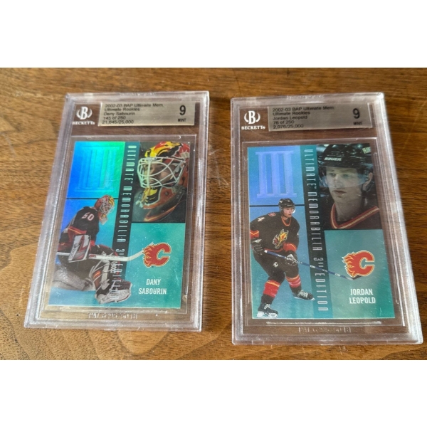 Graded Hockey Rookie Cards - Jordan Leopold (Grade 9) w/ Dany Sabourin (Grade 9) 