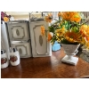 Image 2 : Vintage Ekco Canada kitchen canister set, retro napkin holder, plus a variety of milk glass vases wi