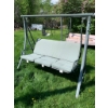 Image 1 : Two Outdoor Metal Swing Bench with Cushioned Seats on One Swing