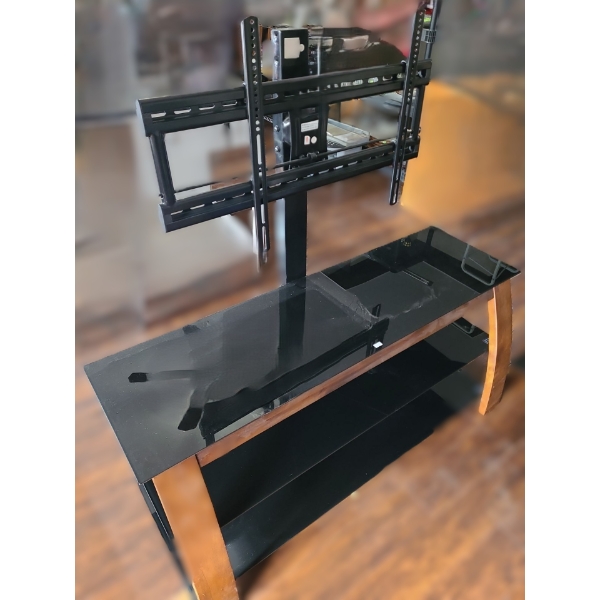 TV Stand w/ Glass Shelves and Mount 50 W, 17 D, 50 T 