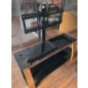 Image 1 : TV Stand w/ Glass Shelves and Mount 50 W, 17 D, 50 T 