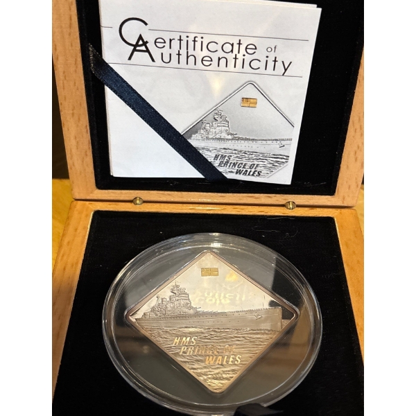 $10 Proof Pure Silver Coin Battleship HMS Prince of Wales