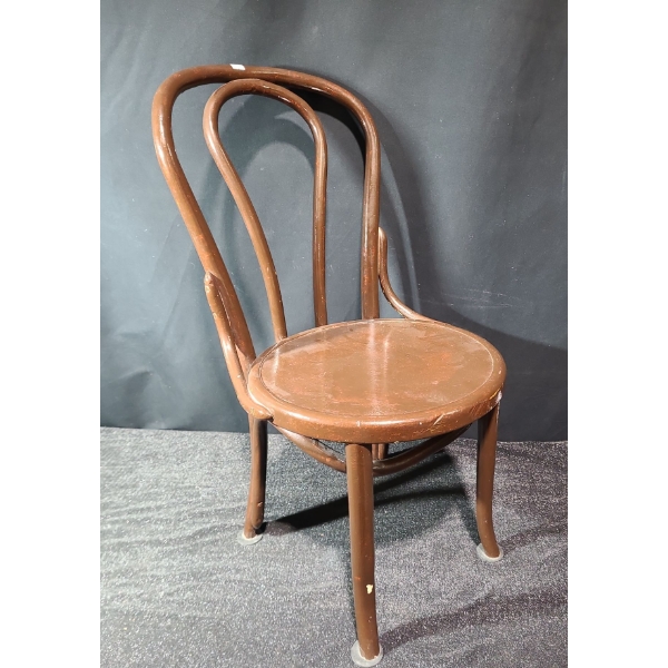 Vintage Wooden Chair Painted Brown, Made in U.S.A 16W, 17 D, 32 T 