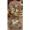 Image 1 : Wooden Chair with Crochet-Like Pattern - Some Light Ripping - 22W, 24D, 44T