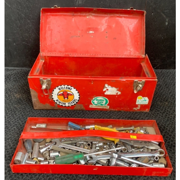 Metal Tool Box 21L w/ Contents