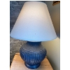 Image 2 : Vintage Art Deco Navy Blue Table Lamps w/ Modern Minimalist End Tables 21x21x25