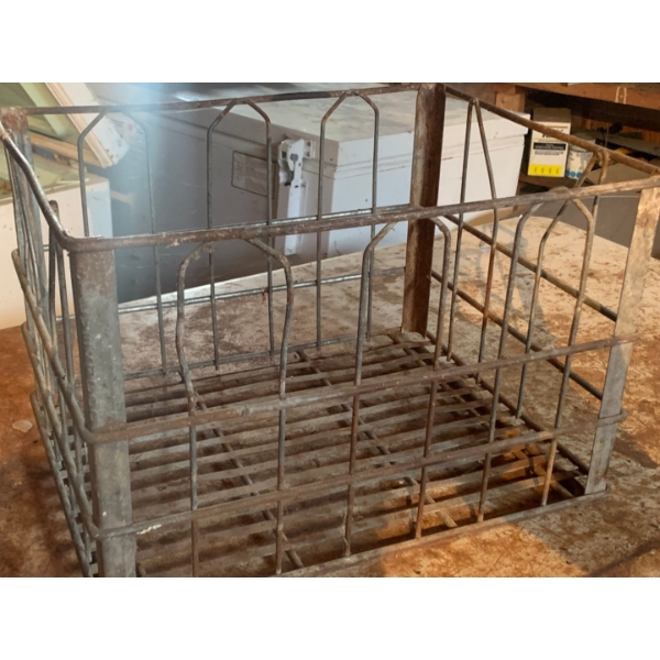 Antique Metal Milk Crate