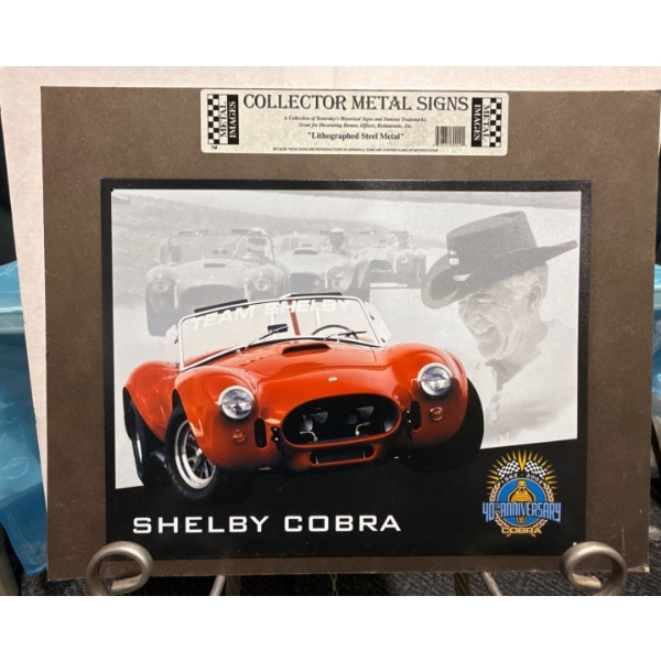 Shelby Cobra Lithographed Steel Metal Reproduction 16Wx12.5H