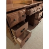 Image 3 : Wooden Desk with Seven Drawers and Matching Wooden Swivel Chair