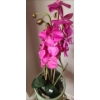 Image 2 : Metal Plantstand 9" Diameter, 25 T and Faux Orchid Plant 23 T 