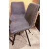 Image 5 : Four Grey Fabric Dining Chairs with Metal Legs