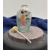 Image 1 : Hand Painted Glass Snuff Bottle with Spoon 2.5H