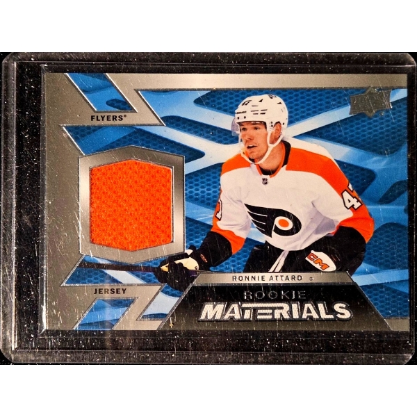 Ronnie Attard 2022-23 Upper Deck "Rookie Materials" Jersey Swatch Hockey Card