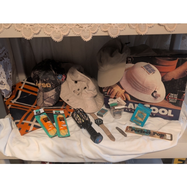 Outback Essentials - Parody Solar Panel Explorers Hat Attire Gear Vintage Air Matress