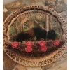 Image 1 : Vintage Straw Hoop w/ "Velveteen" Buffalo Wall Decor 24" Diameter