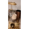 Image 1 : Brass and Metal Items: Task Light, Wine Rack 14 W, 10 D, 23 T, Lamp 20 T, Planter 23.5 T and More!