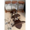 Image 1 : Canister Set  12T w/ Decorative Spoon Collection & 3 Tiered Display Mount 