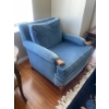 Image 2 : Vintage Blue Velvet Upholstered Arm Chair Only 28x33x44