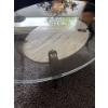 Image 3 : Gorgeous Made in Mexico Glass, Metal and Marble Coffee Table - 48W, 32D, 17T 