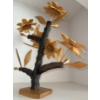 Image 2 : Unique Mid Century Hand Carved Teak Floral Art Centerpiece 27T
