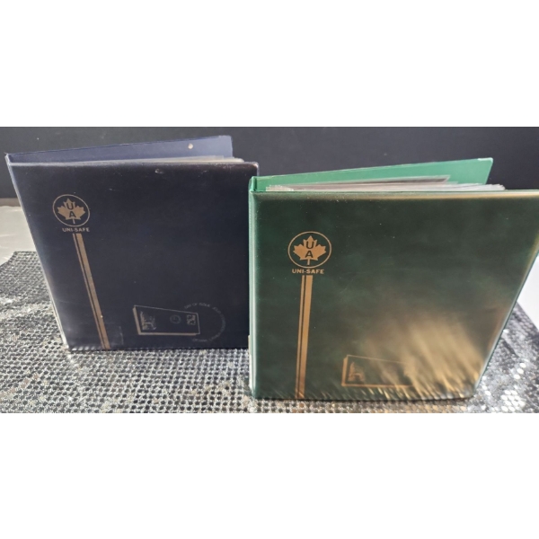 2 Binder Set of UNI-SAFE Brand FDC Stamps Reflecting Various Moments In Canadian History