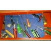 Image 5 : Large Double Stacked Red Tool Box On Wheels Full of Tools   Screwdriver, Wrenches, & More